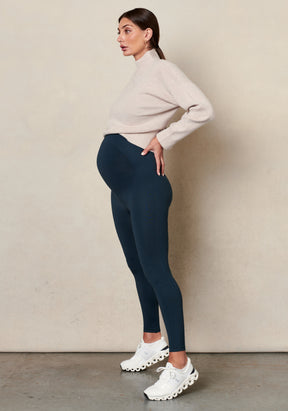 Blanqi Everyday Maternity Belly Support Leggings In Navy