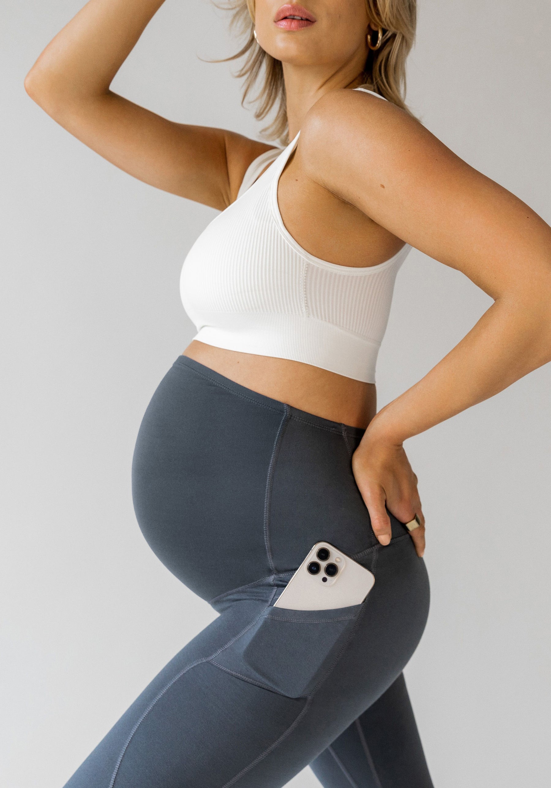 Organic Cotton Pocket Maternity Leggings Made With GOTS Certified