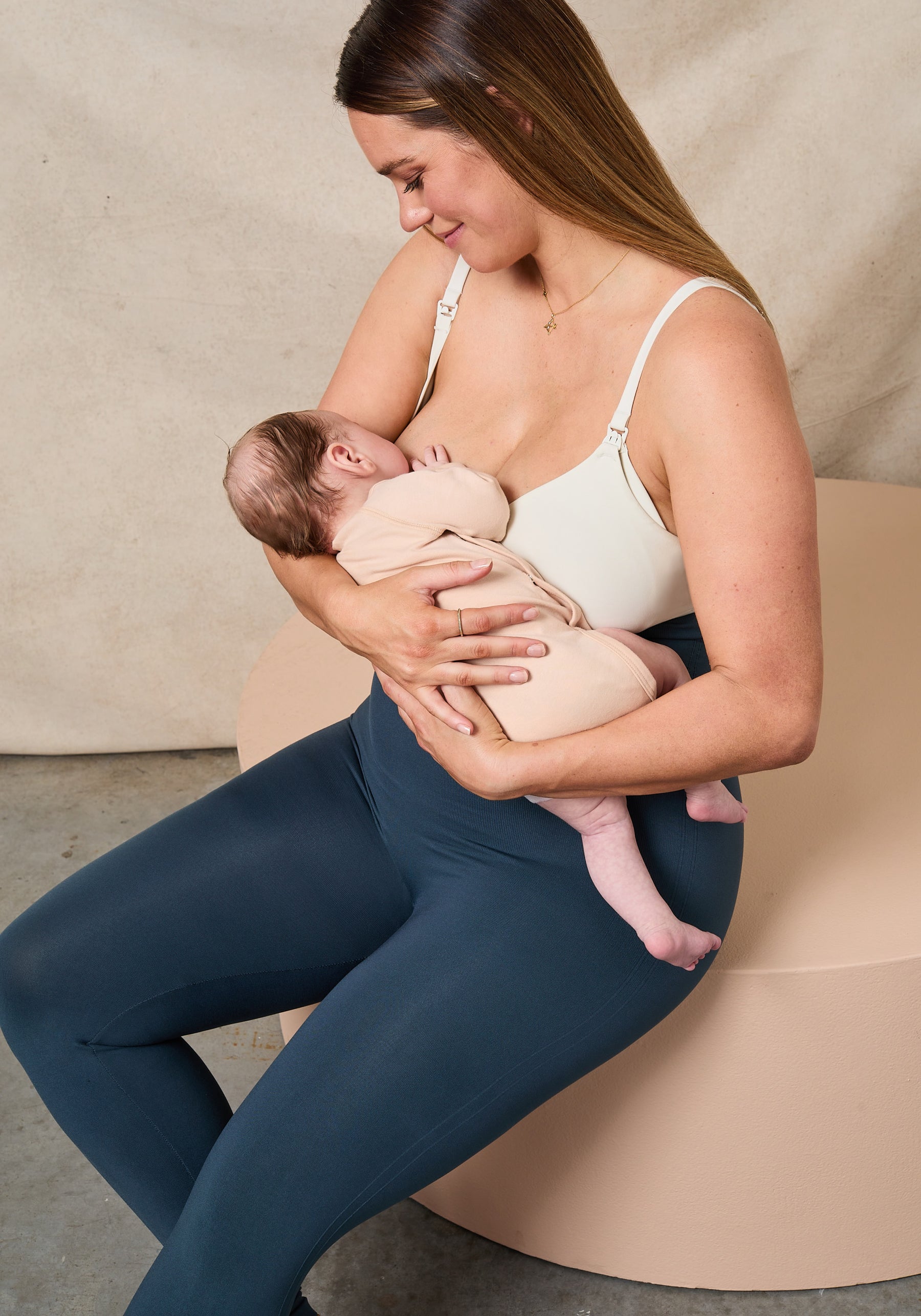 Blanqi Maternity Body Cooling Nursing Bra In Bone