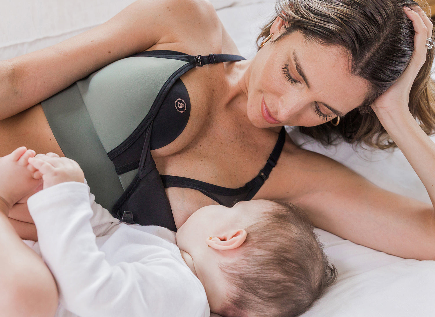 Breastfeeding Bra (Front Open Lace) Brown > Kyemen Baby Online