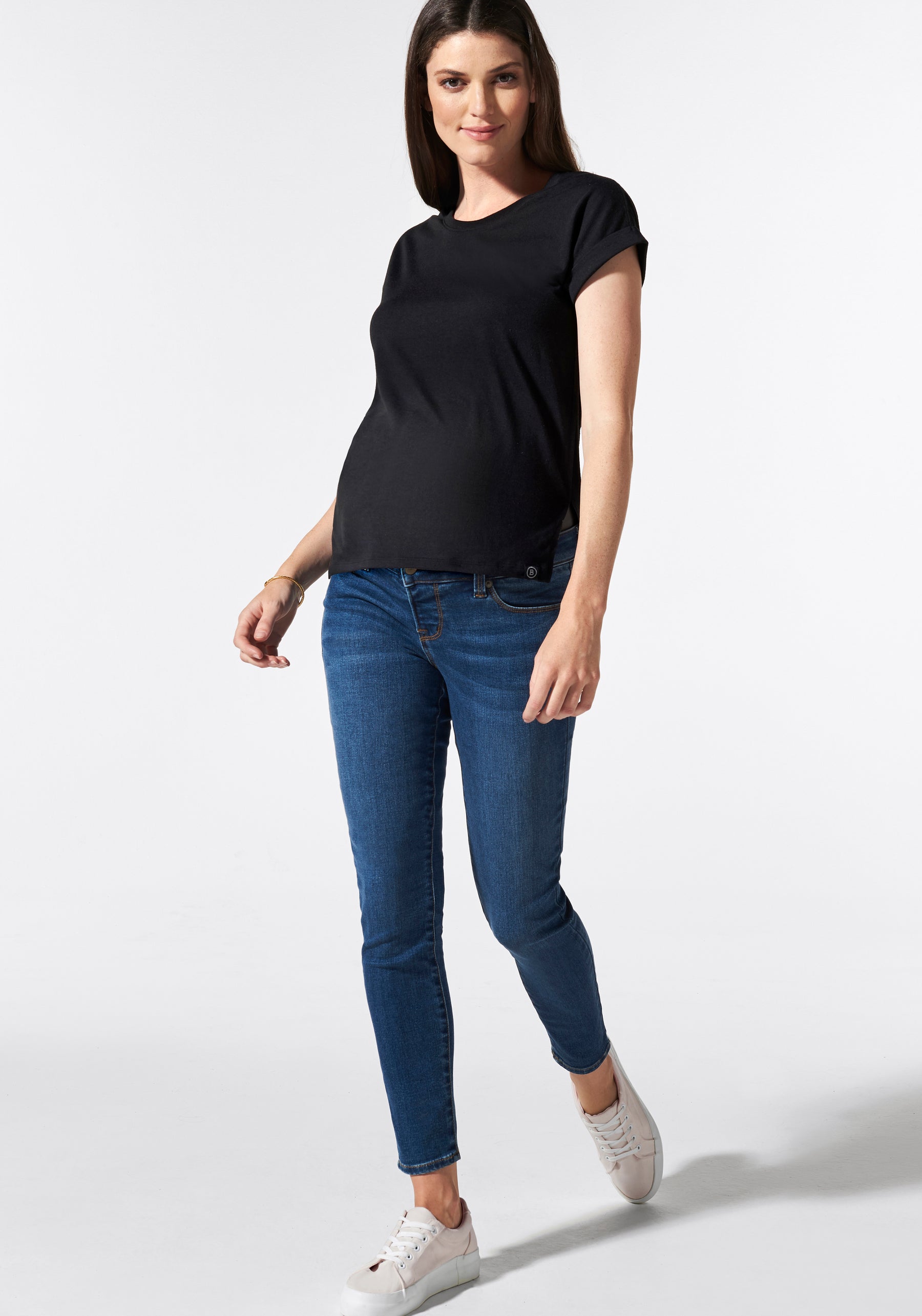 Motherhood Maternity, Indigo Blue Secret Fit Belly Super Stretch Skinny Maternity  Jeans in M