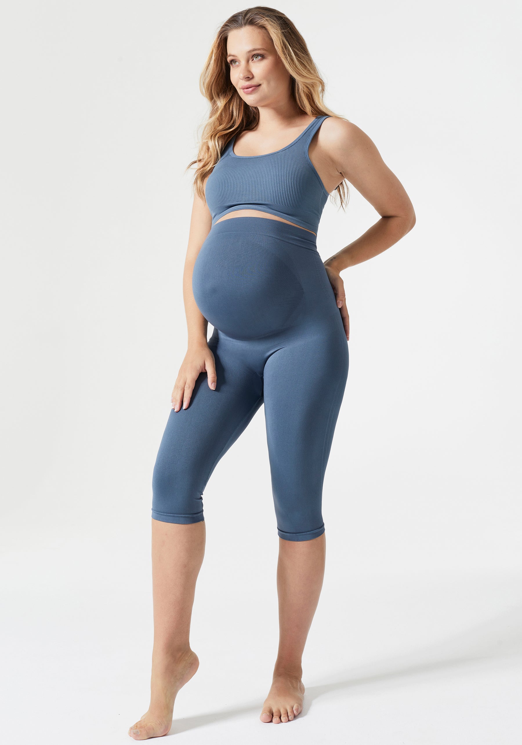 Blanqi Maternity Belly Support Crop Leggings in Black Size Large - $21 -  From Xochipilli