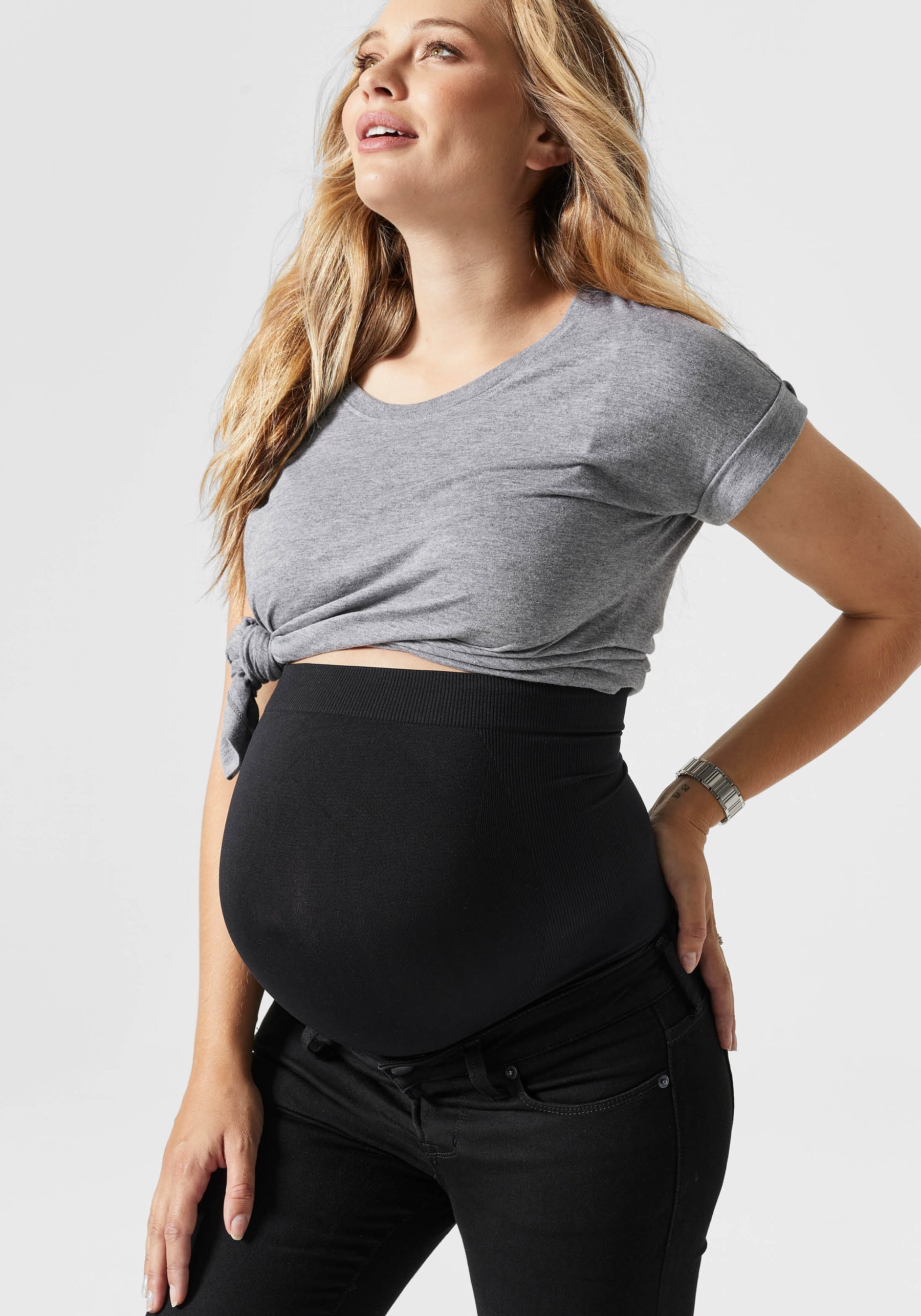 BLANQI Maternity Postpartum Belly Support Crop Jeans